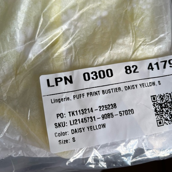 Savage X Fenty Puff Daisy Yellow Unlined Bustier & Matching Panty Set Bundle - Picture 15 of 15